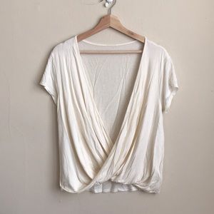 Free people white wrap surplice top